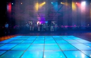 light up dance floor set to blue