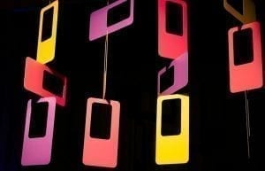 retro 70s disco wall hanging shapes