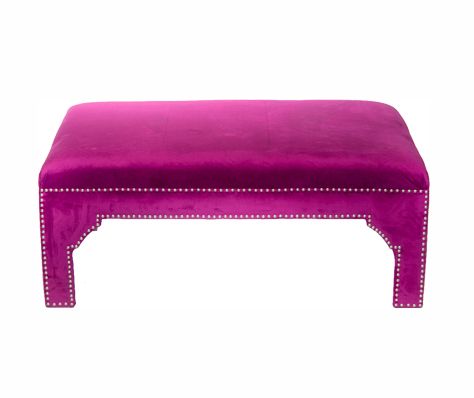 Fuchsia Pink Velvet Foot Stool