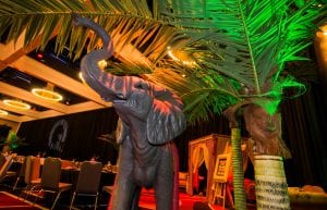 elephant statue under 3m palm tree arabian nights themed event