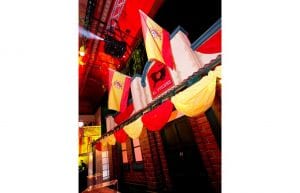 Spanish event theme with, drapes, bunting, wine barrels and Spanish styling props for hire.