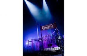 Wild West event styling theme with savings and loan building prop, cemetery props and fencing for hire.