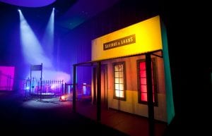 Wild West event styling theme with savings and loan building prop, cemetery props and fencing for hire.
