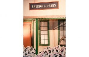 Wild West event styling theme with savings and loan building prop, cemetery prop for hire.