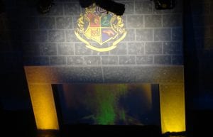 harry potter event theme with fireplace prop for hire