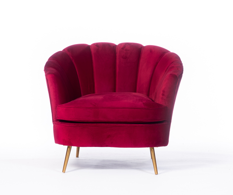 Sofa – Red Velvet Single Seater – Phenomenon Creative Event Services